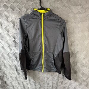 Athletic Works Full Zip Jacket Boys XL 14/16 Grey Gray Long Sleeve